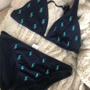 RALPH LAUREN emblem navy bikini XS